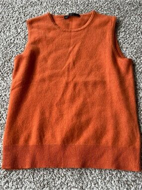 Lord & Taylor orange cashmere sweater vest small